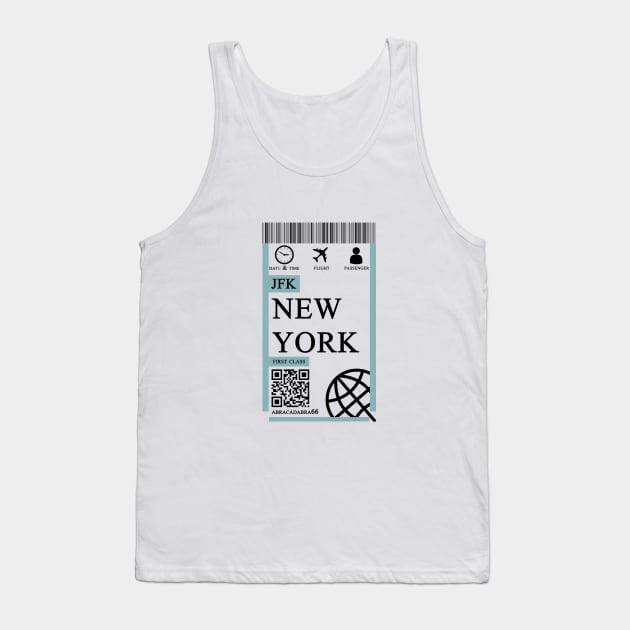 New York flight ticket boarding pass simple Tank Top by 